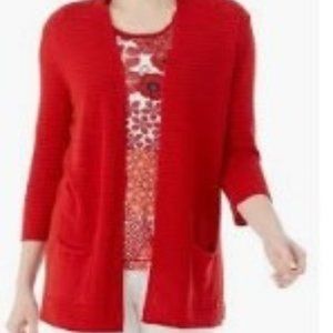 OLSEN - Boho Love Ribbed Open Cardigan - NWOT